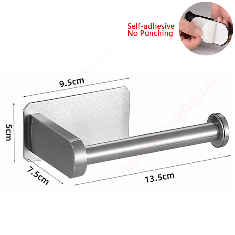 Organizador Adhesivo de Papel Higiénico y Toallas (Acero Inoxidable SUS304)