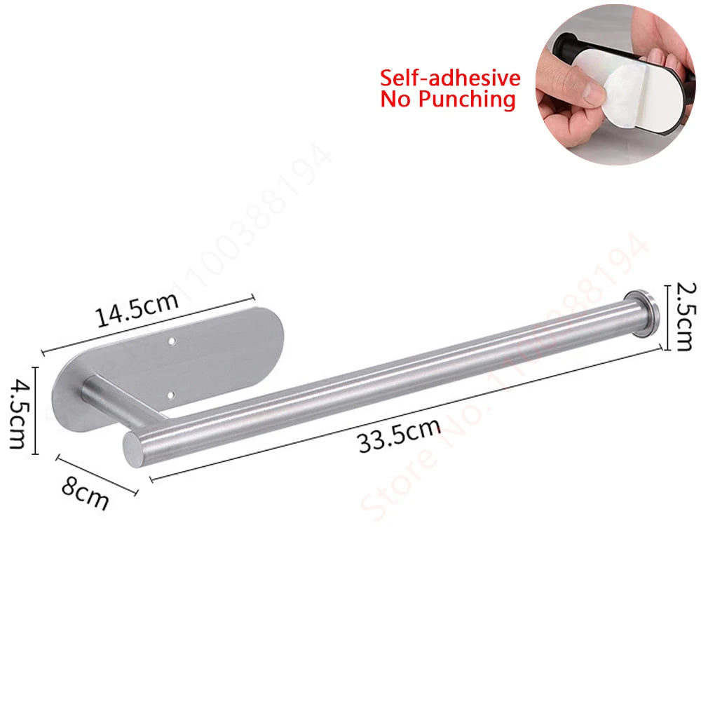 Organizador Adhesivo de Papel Higiénico y Toallas (Acero Inoxidable SUS304)