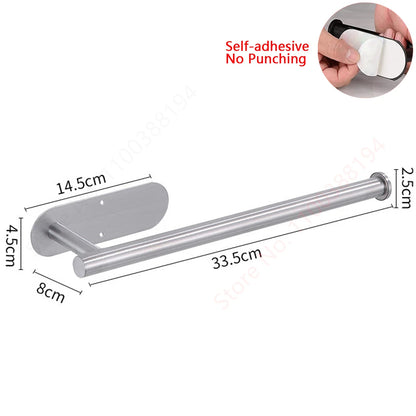 Organizador Adhesivo de Papel Higiénico y Toallas (Acero Inoxidable SUS304)