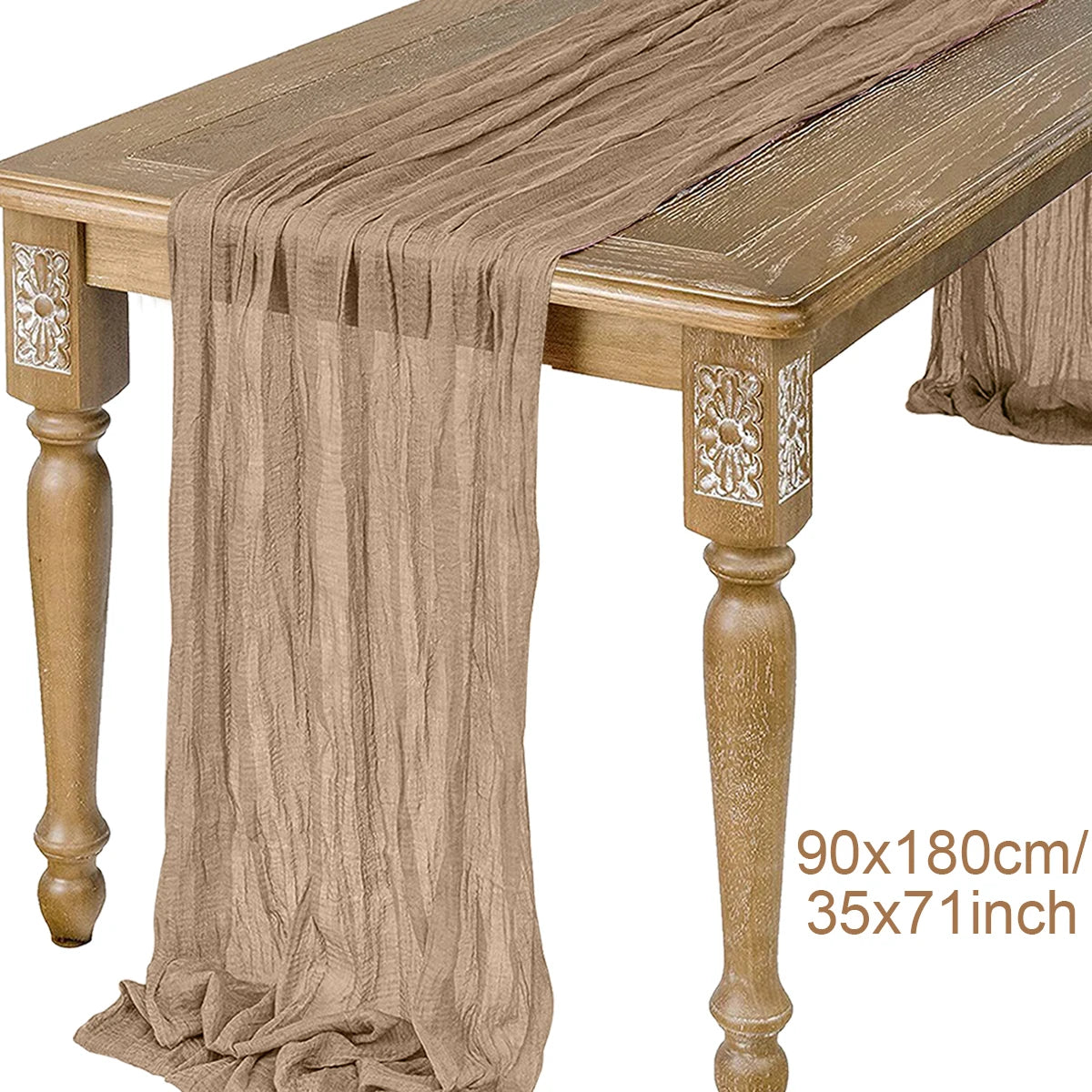 Camino de Mesa de Gasa Color Salvia | Muselina Semi-Transparente para Bodas Vintage - Casarae