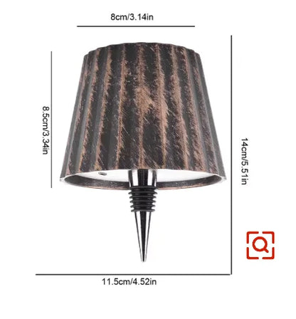 Lámpara Inalámbrica para Botellas con Control Táctil | Luz de Mesa LED 3 Colores y Brillo Regulable | Lámpara Recargable USB IP54 para Bar, Terraza y Dormitorio