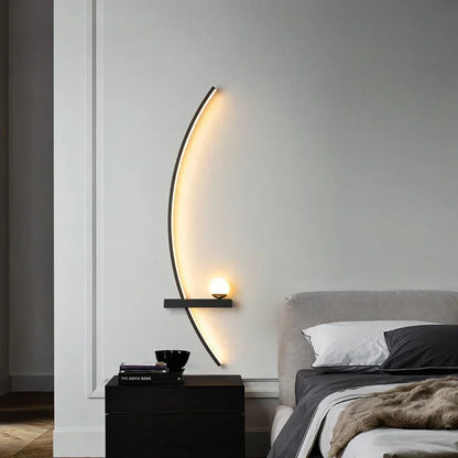 Aplique de Pared LED Moderno de Tiras - Lámpara Sconce Minimalista para Cabecera, Estudio y Escaleras