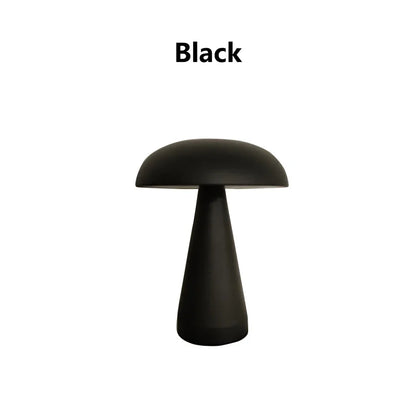 Lámpara de Mesa Retro Mushroom de Diseño Danés | Lámpara LED Táctil Recargable con 3 Tonos de Luz | Lámpara de Noche Vintage para Bar, Restaurante y Dormitorio