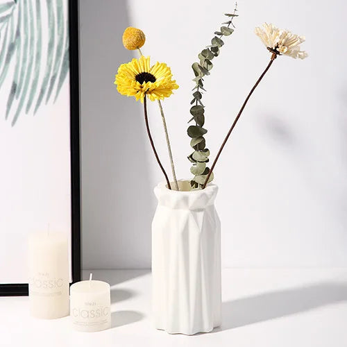 Jarrón Plástico Nórdico Pequeño | Simple, Botella Floral Decoración Moderna - Casarae