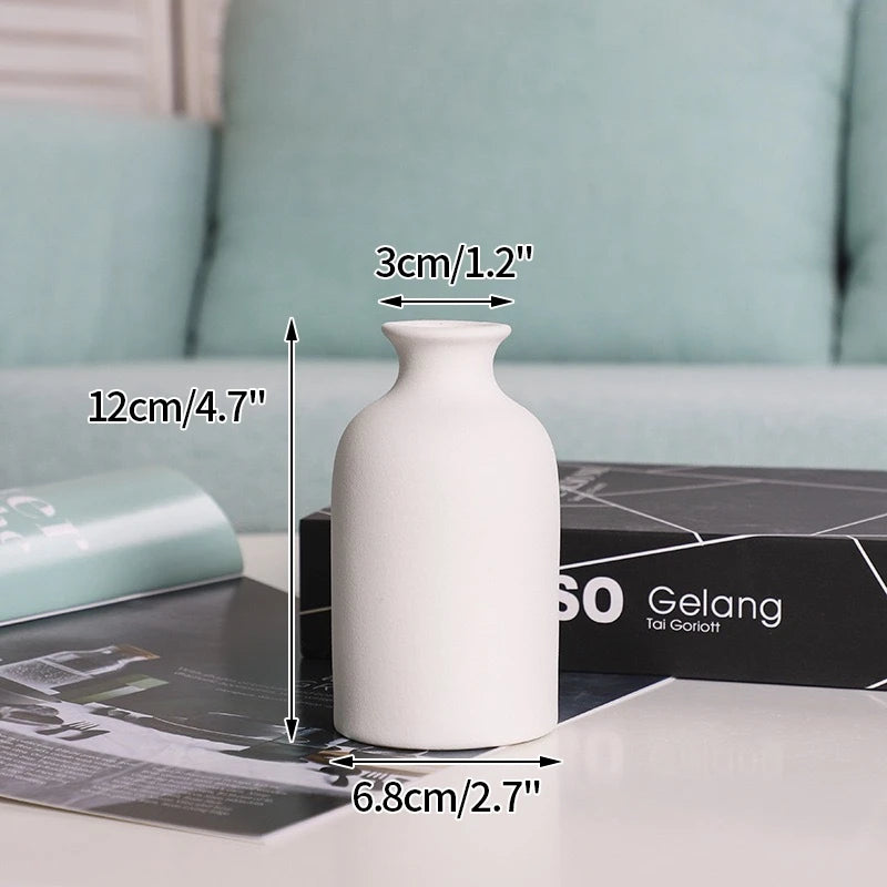 Jarrón decorativo de cerámica blanca estilo nórdico