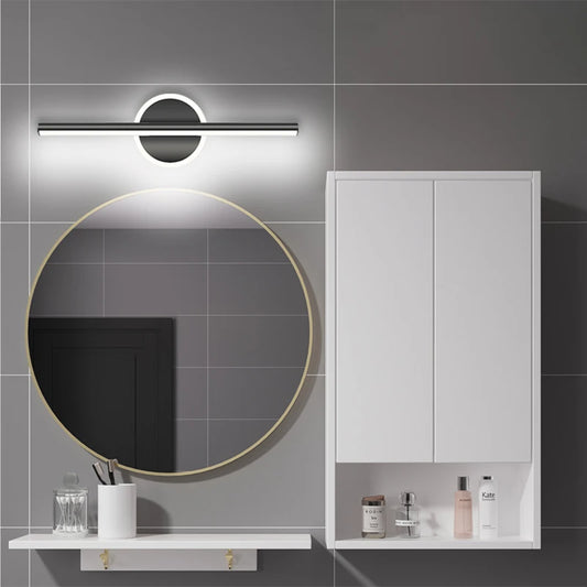 Aplique de Pared LED Lineal Moderno 40/60/80cm | Lámpara de Espejo Minimalista Negro y Oro | Iluminación de Diseño para Baño, Dormitorio y Pasillo