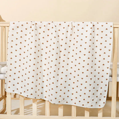 Manta de Muselina de Algodón (Estampado Cartoon) - Envoltura Suave y Transpirable para Bebé