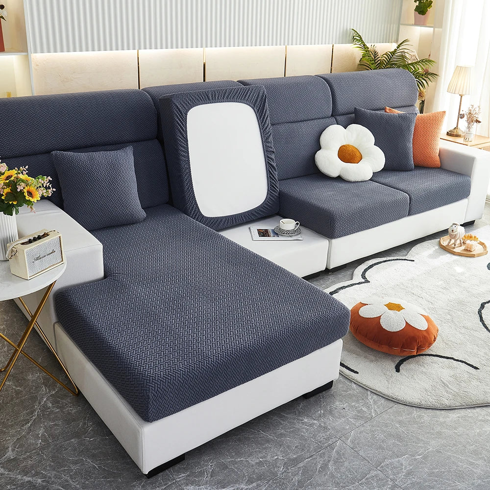 Funda de Sofá Elástica de Jacquard Premium | Protector de Muebles Lavable y Antideslizante | Cubre Sofás para Salón, Oficina y Dormitorio