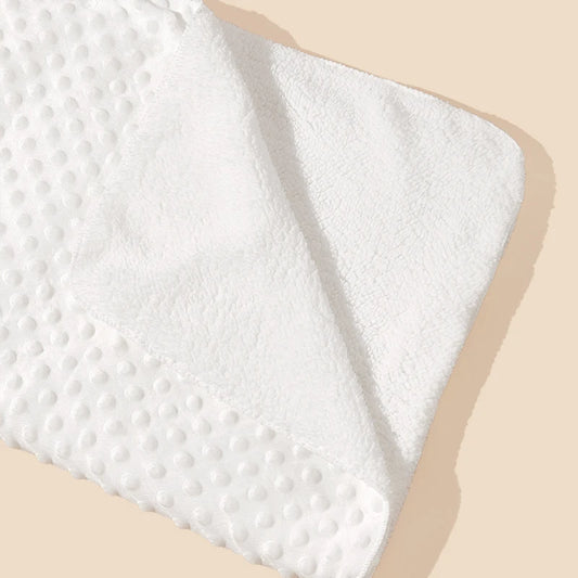 Manta de Bebé Minky de Doble Capa (Terciopelo de Cristal y Puntos) - Súper Suave y Universal