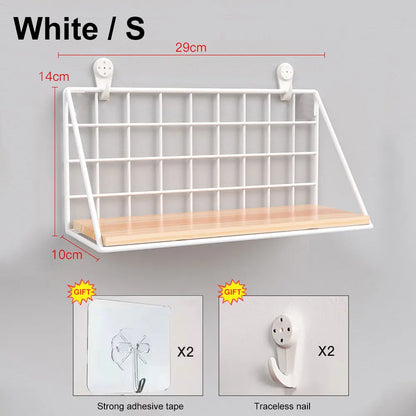 Estante Especiero de Cocina Colgable (Diseño Metal y Madera) - Organizador de Pared Multiusos con Instalación sin Taladro, Estilo Moderno y Rústico
