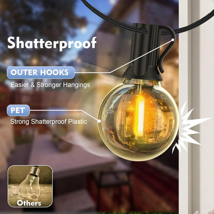 Guirnalda de Luces LED G40 Exterior, Conectable y Resistente al Agua IP65