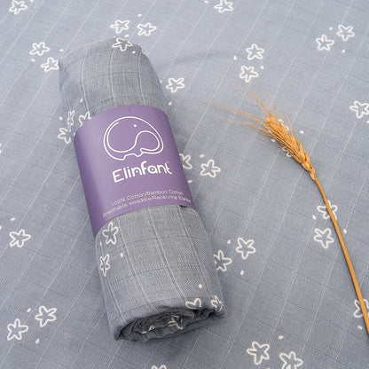 Manta de Muselina de Bambú y Algodón de Doble Capa (120x110 cm) - Envoltura Suave y Multiusos