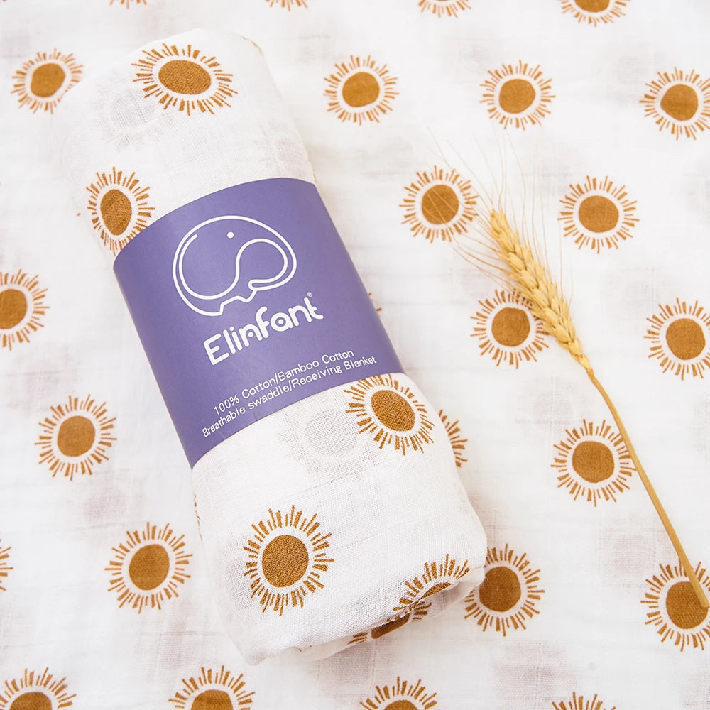 Manta de Muselina de Bambú y Algodón de Doble Capa (120x110 cm) - Envoltura Suave y Multiusos