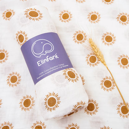 Manta de Muselina de Bambú y Algodón de Doble Capa (120x110 cm) - Envoltura Suave y Multiusos