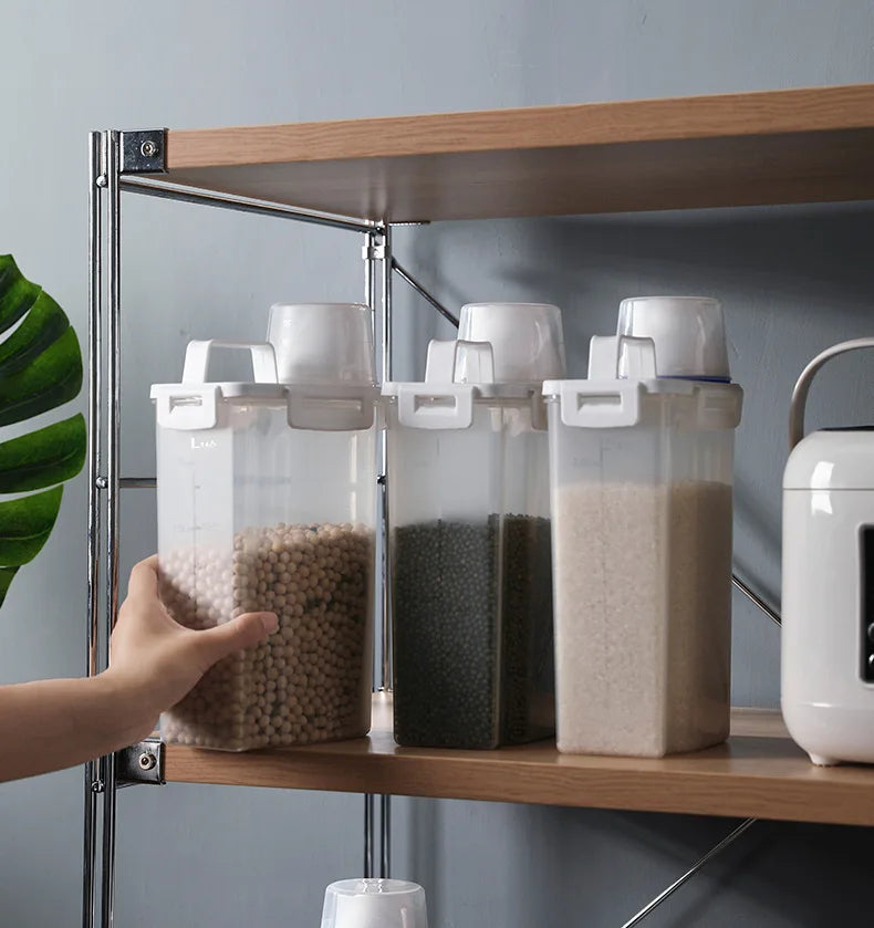 Tarro Hermético de Almacenamiento para Cocina (Grado Alimenticio) | Contenedor Sellado Reutilizable para Alimentos Secos