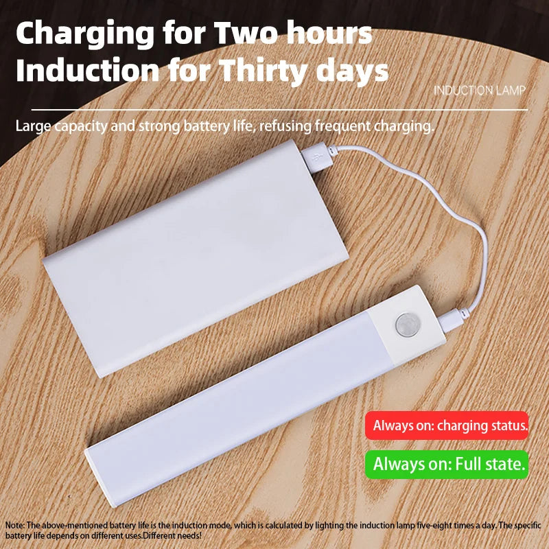 Regleta LED con Sensor de Movimiento Recargable USB | Luz Inalámbrica para Armarios, Cocina y Pasillos con 3 Tonos de Luz | Lámpara Magnética de Aluminio