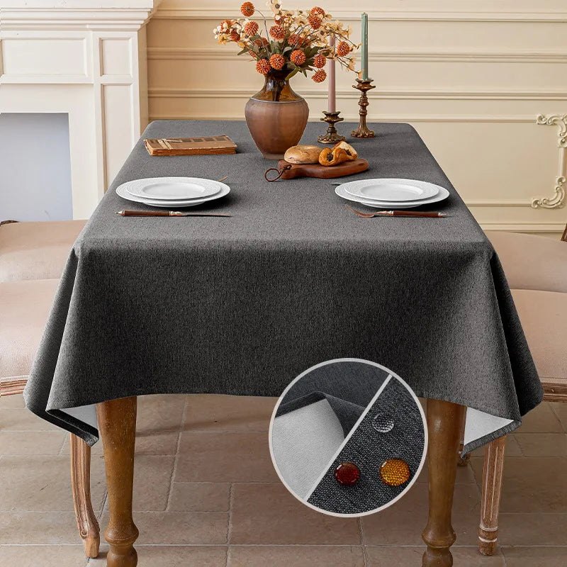 Mantel de Algodón y Lino Antimanchas e Impermeable | Cubierta Rectangular de Triple Protección para Comedor y Café | Mantel Nórdico de Lujo Antipolvo