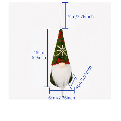 Set de 3 Gnomos de Navidad de Peluche (Tejido Knitted) - Adornos Colgantes de Elfo/Gonk para Árbol de Navidad, Regalo de Año Nuevo