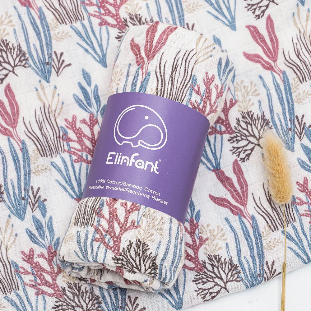 Manta de Muselina de Bambú y Algodón de Doble Capa (120x110 cm) - Envoltura Suave y Multiusos