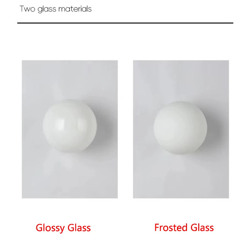 Aplique de Pared Bauhaus (Base Oculta) - Lámpara Sconce de Bola de Cristal Blanco para Estilo Francés Moderno