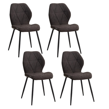 Set de 2/4/6 Sillas de Comedor de Lino Transpirable EGOONM | Sillas Acolchadas Ergonómicas con Patas de Metal Negro | Diseño Nórdico para Salón, Cocina y Restaurante