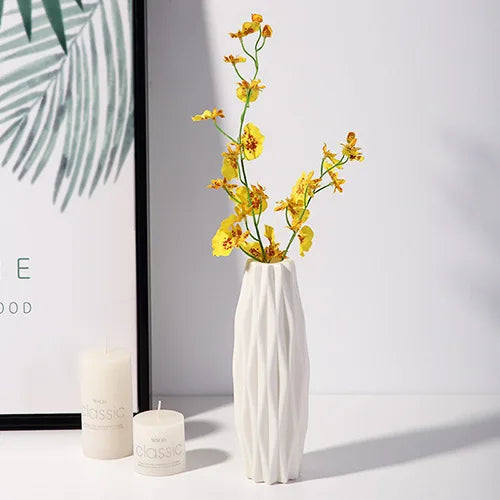 Jarrón Plástico Nórdico Pequeño | Simple, Botella Floral Decoración Moderna - Casarae