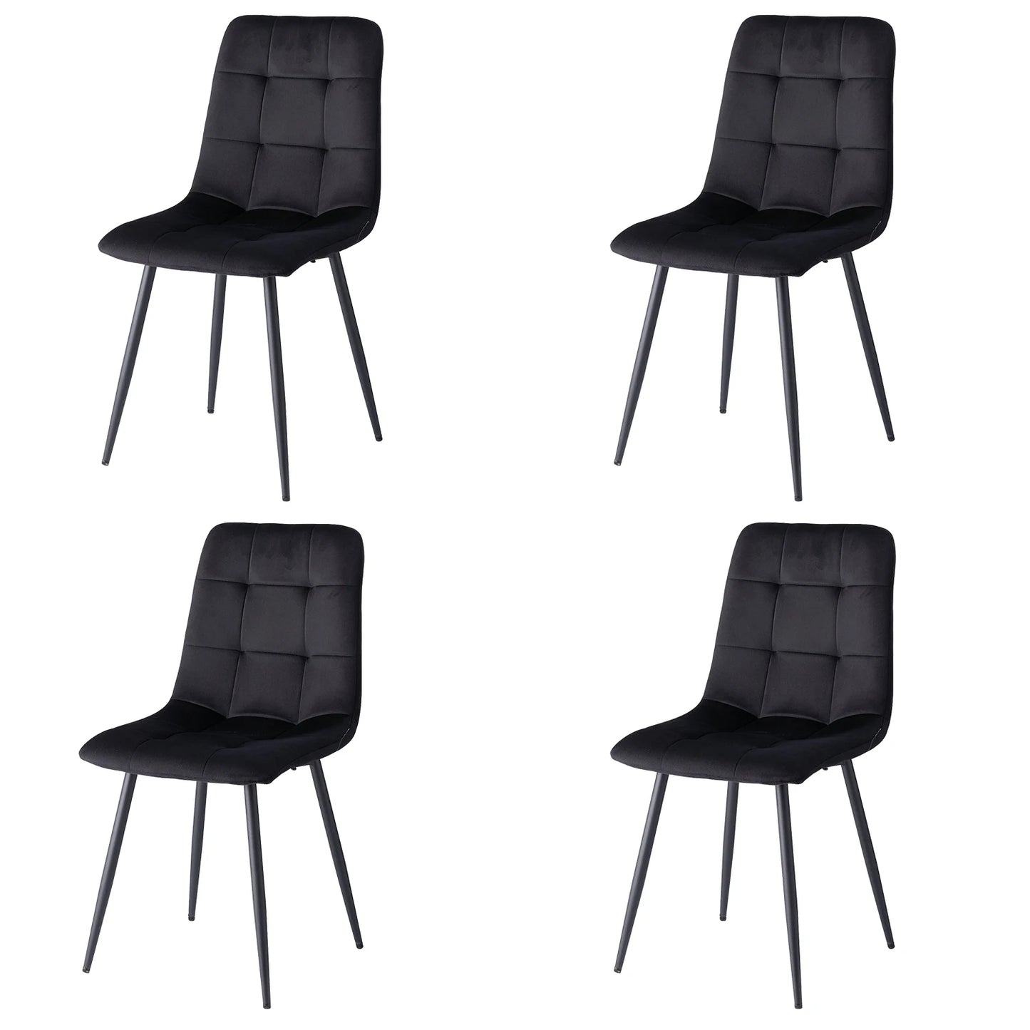 Set de 2 / 4 Sillas de Comedor de Pana Suave EGOONM | Sillas Acolchadas de Diseño con Respaldo de Rejilla | Sillas Modernas con Patas de Metal para Salón y Cocina