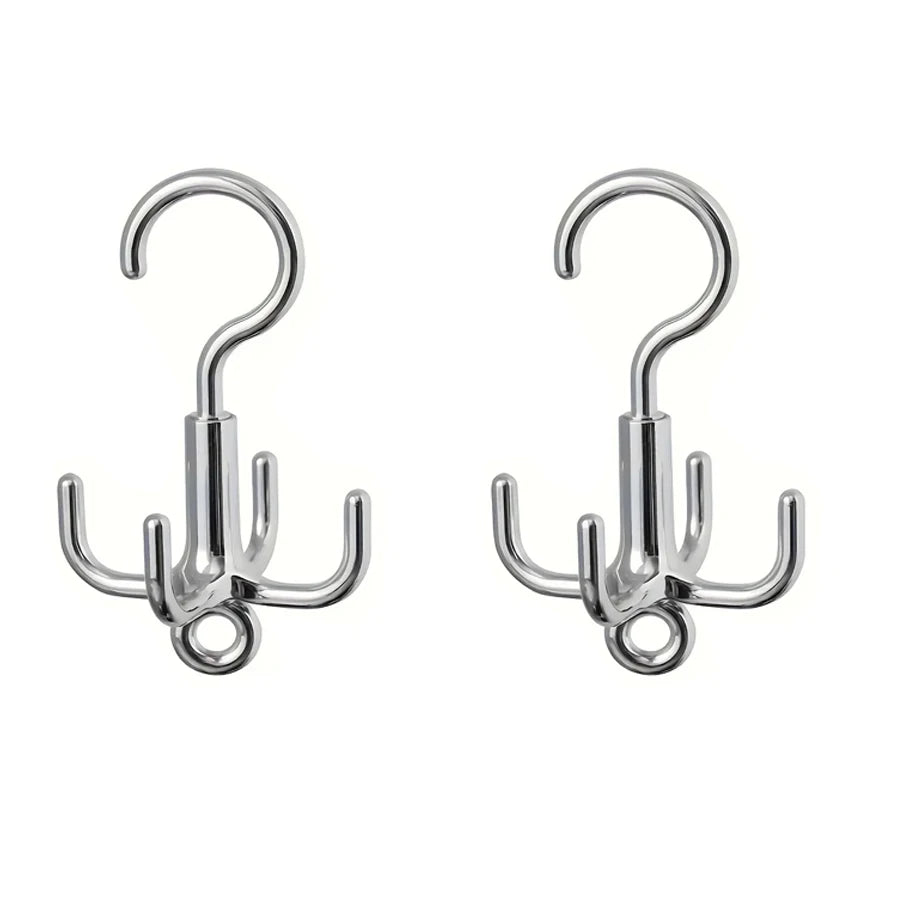 Colgador Giratorio de 4 Ganchos para Armario | Organizador de Cinturones, Corbatas y Bufandas con Rotación 360°