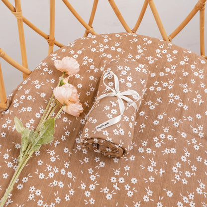 Manta de Muselina de Bambú y Algodón de Doble Capa (120x110 cm) - Envoltura Suave y Multiusos