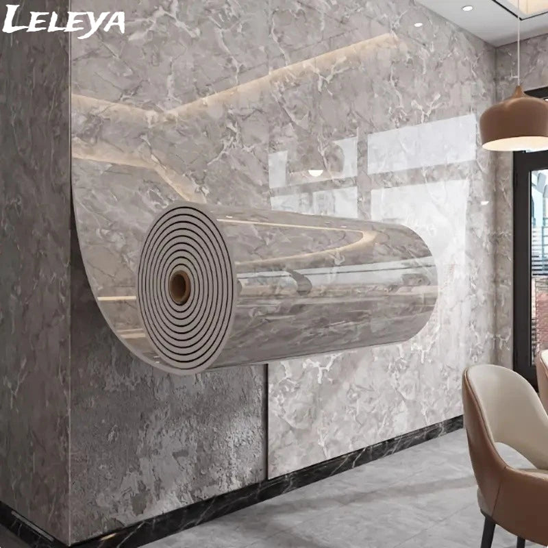 Papel Pintado Vinílico Autoadhesivo de Mármol 3D - Adhesivo Removible para Pared, Piso y Techo