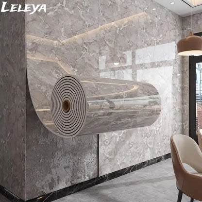 Papel Pintado Vinílico Autoadhesivo de Mármol 3D - Adhesivo Removible para Pared, Piso y Techo