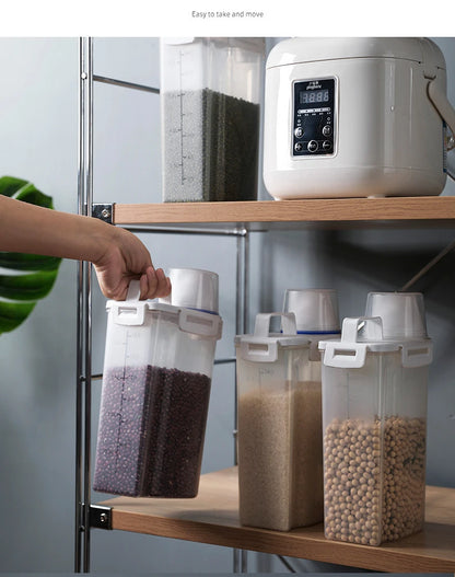 Tarro Hermético de Almacenamiento para Cocina (Grado Alimenticio) | Contenedor Sellado Reutilizable para Alimentos Secos