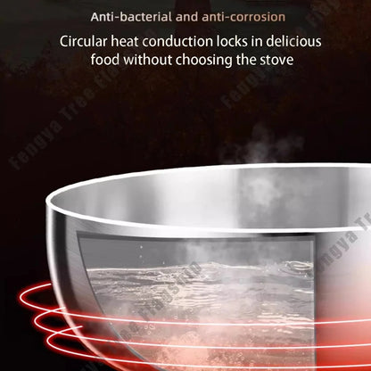 Sartén Wok Profundo de Acero Inoxidable 316 | Skillet Antiadherente de 7 Capas para Filetes y Salteados | Compatible con Inducción y Gas