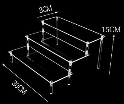 Expositor Transparente de Acrílico de 2 Escalones - Organizador Multiusos para Figuras, Postres y Perfumes
