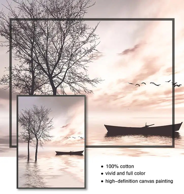 Lámina de Paisaje Marino Nórdico en Lienzo