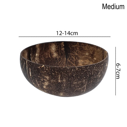Tazones de Coco Natural WIKHOSTAR - Cuenco de Madera para Ensaladas y Desayunos (Estilo Moderno)