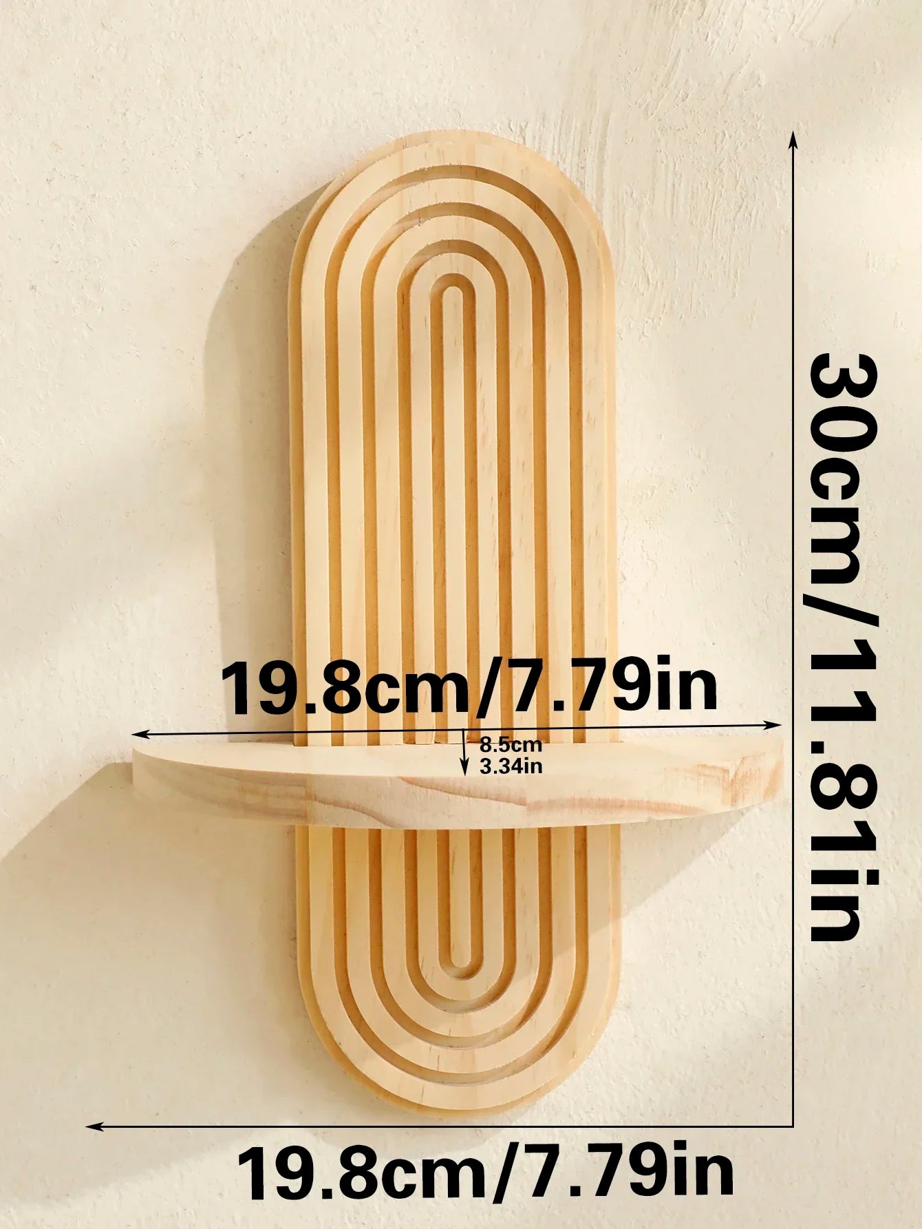 Estante de Almacenamiento Geométrico de Pared (Boho Wood) - Decoración Moderna