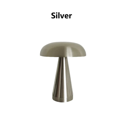 Lámpara de Mesa Retro Mushroom de Diseño Danés | Lámpara LED Táctil Recargable con 3 Tonos de Luz | Lámpara de Noche Vintage para Bar, Restaurante y Dormitorio