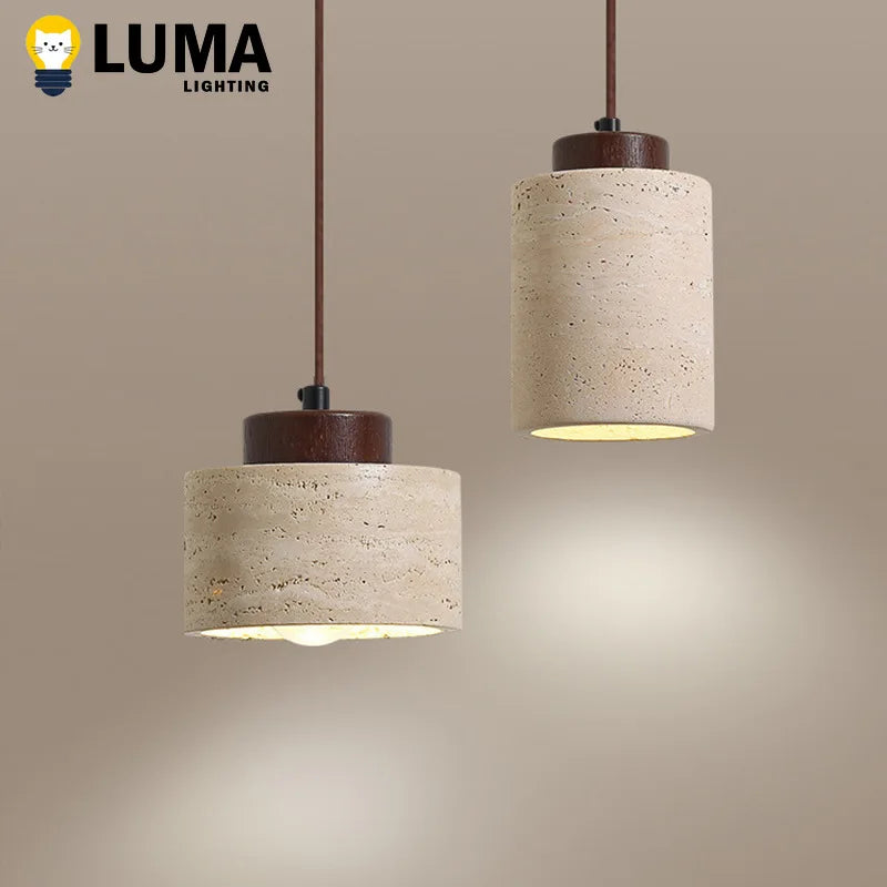 Lámpara colgante Wabi-Sabi de piedra