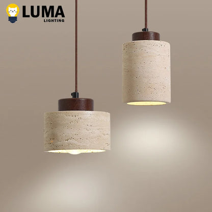 Lámpara colgante Wabi-Sabi de piedra