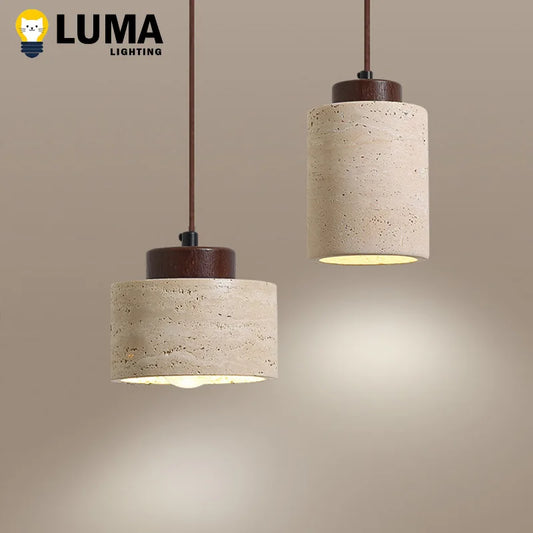 Lámpara colgante Wabi-Sabi de piedra