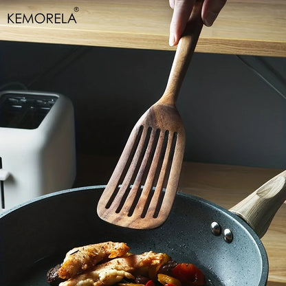 Set de 2 Espátulas y Cucharas de Cocina Japonesas de Madera - Antiadherentes y Resistentes al Calor