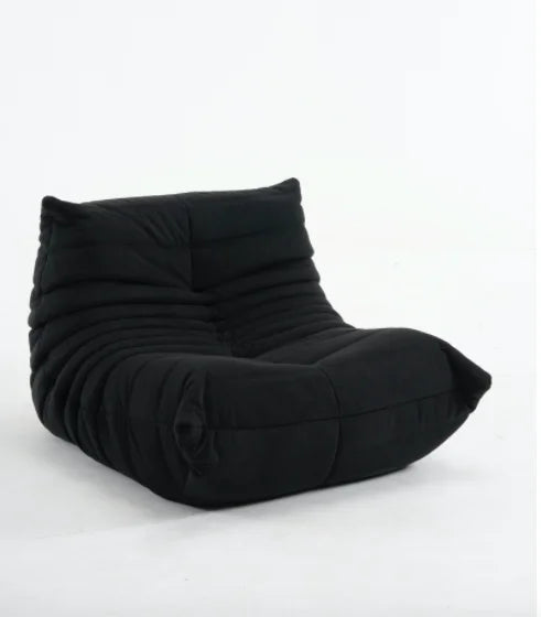 Sillón Individual Oruga (Terciopelo) - Sofá Plegable Tatami Lazy, Silla de Lectura/Mecedora para Dormitorio y Balcón