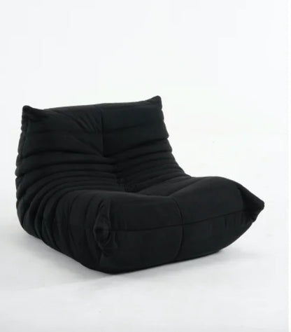 Sillón Individual Oruga (Terciopelo) - Sofá Plegable Tatami Lazy, Silla de Lectura/Mecedora para Dormitorio y Balcón