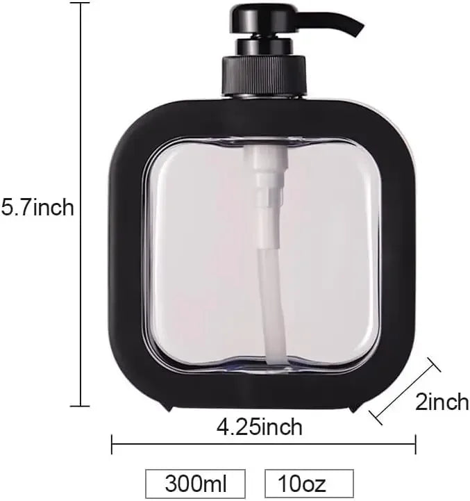 Dispensador de Jabón Rellenable (300/500 ml) - Plástico PET Moderno con Etiqueta Impermeable