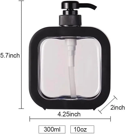 Dispensador de Jabón Rellenable (300/500 ml) - Plástico PET Moderno con Etiqueta Impermeable