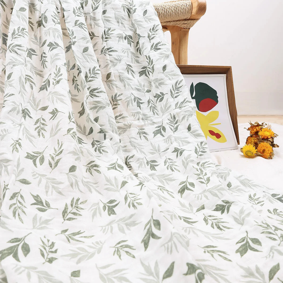 Manta de Muselina de Algodón 100% Puro (120 x 110 cm) - Envoltura y Toalla de Baño de Doble Capa