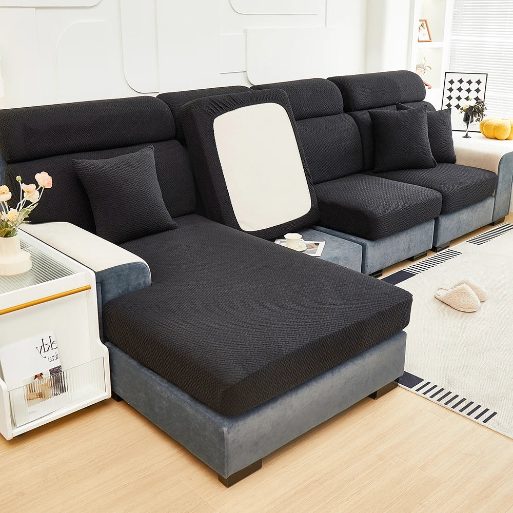 Funda de Sofá Elástica de Jacquard Premium | Protector de Muebles Lavable y Antideslizante | Cubre Sofás para Salón, Oficina y Dormitorio