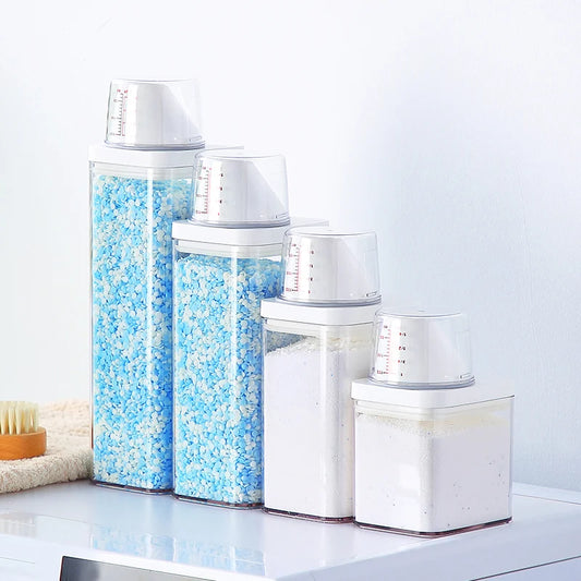 Bote para detergente en polvo con taza medidora