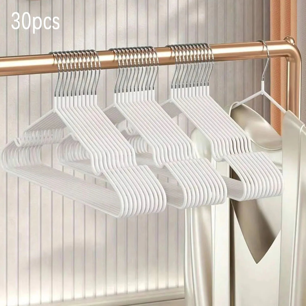 Set 10 Perchas de Metal Antideslizantes (Ultra Finas) | Resistentes, Ahorro de Espacio - Casarae